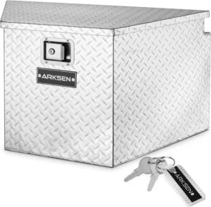 ARKSEN 33 Inch Heavy Duty Diamond Plate Aluminum Trailer Tongue Box