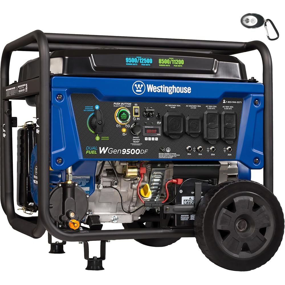 Westinghouse WGen9500DF 12,500 Peak Watt Dual Fuel Generator product photo