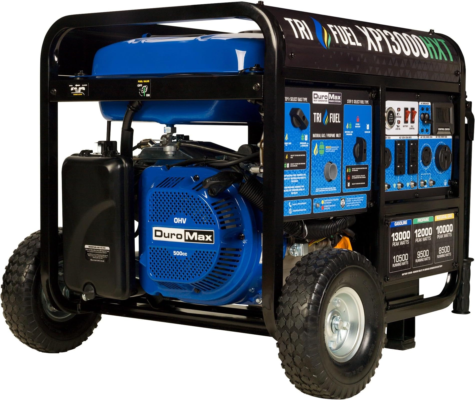 DuroMax XP13000HXT 13,000-Watt Tri-Fuel Portable Generator product photo