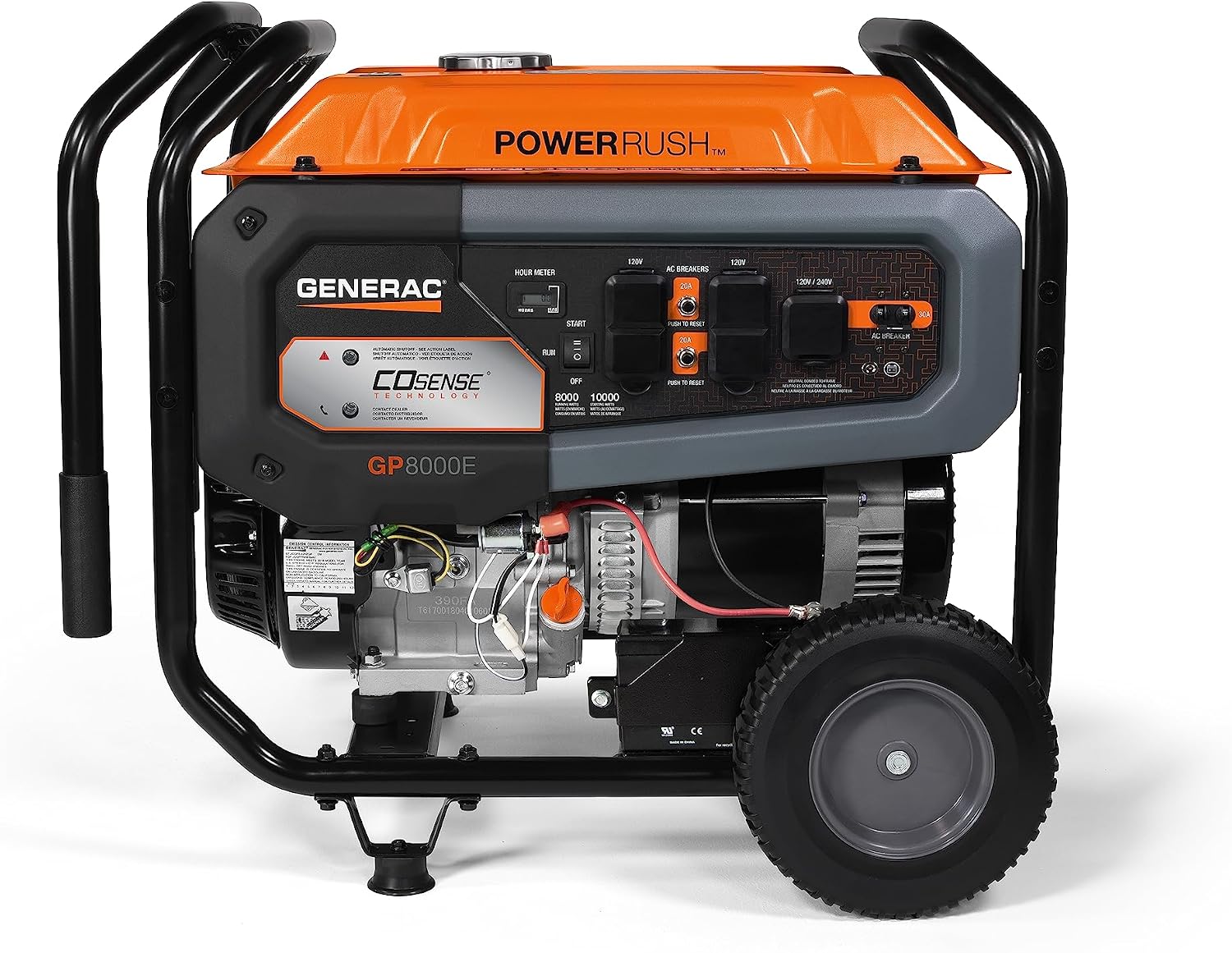 Generac GP8000E Portable Generator (Model 7715, COsense) product photo